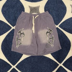Hellstar Flame Shorts Gray Mens Size Large